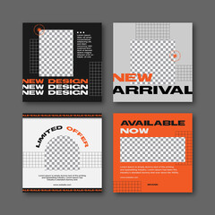 Set of editable templates for social media post, fashion sale, advertisement, and business promotion, fresh design and minimalist concept