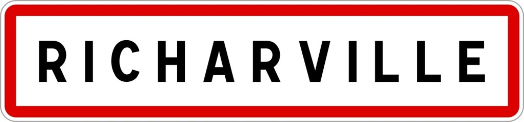 Panneau entrée ville agglomération Richarville / Town entrance sign Richarville
