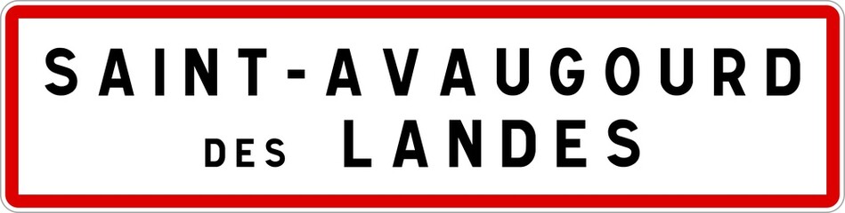 Panneau entrée ville agglomération Saint-Avaugourd-des-Landes / Town entrance sign Saint-Avaugourd-des-Landes