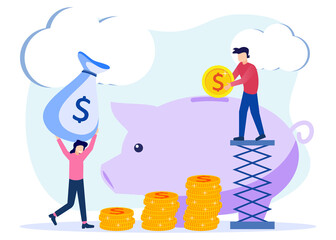 Illustration vector graphic cartoon character of future investment
