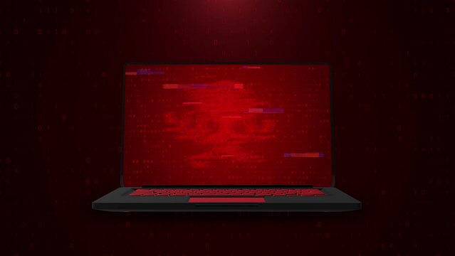 Skull System Hacked bones made from letters with broken technology glitch. software piracy, computer virus or internet hacking concept. Computer virus attack, cyber security, malware, crime.