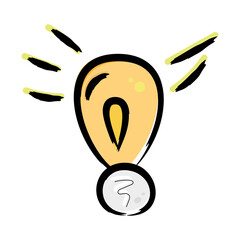 Isolated sketch of a lightbulb Vector