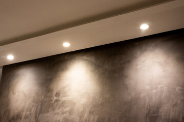 Plaster ceiling with light point.