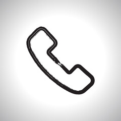 Phone call web icon. Vector illustration painted flat design.