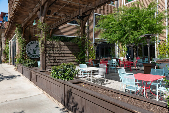 The Charlotte Beer Garden Restaurant In Charlotte, NC On A Spring Day