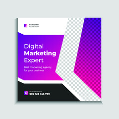 Creative business agency and social media post or banner template Vector