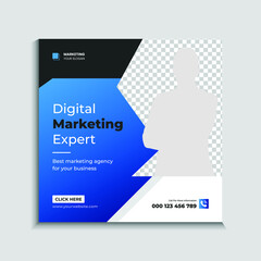 Corporate business social media post template Vector