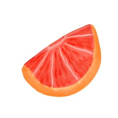 Watercolor grapefruit slice, grapefruit half sublimation clipart. Summer juice coctail cartoon isolated citrus orange hand drawn illustration for menu, card, tshirt design