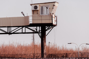 Security tower, federal prison, zone.