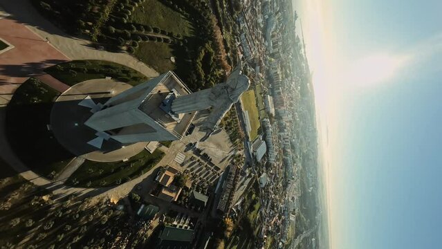 Christ redeemer in Lisbon shot with fpv drone