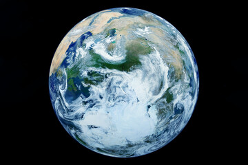 Planet Earth from space on a dark background. Elements of this image furnished by NASA