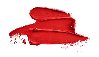 Red lipstick smears isolated on white background.