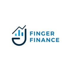 Fototapeta premium Hand Finger Finance Bar Chart Logo Vector Icon Illustration