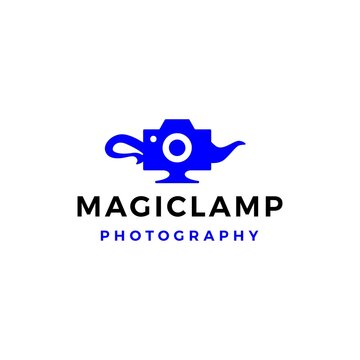 Magic Lamp Photography Logo vector icon illustration