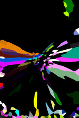 Obraz premium DIGITAL ART COLOUR FRACTALS ON BLACK BAVKGROUND