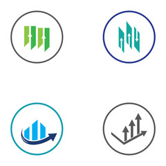 Financial business logo or financial graphic logo.Logo for financial business results data.With icon design vector template illustration.