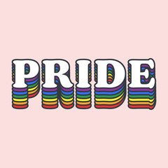 LGBTQ Pride Banner Vintage Style with LGBT Flag Colours. Vector Illustration for Pride Month - Great for Social Media Post.