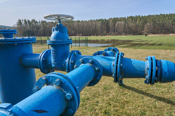 Fototapeta na wymiar ground water source connection to the puplich water supply system in Franconia, Bavaria, Germany 