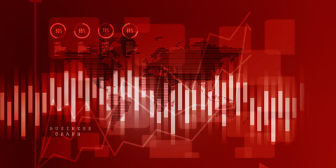 Fototapeta premium 2d rendering Stock market online business concept. business Graph 