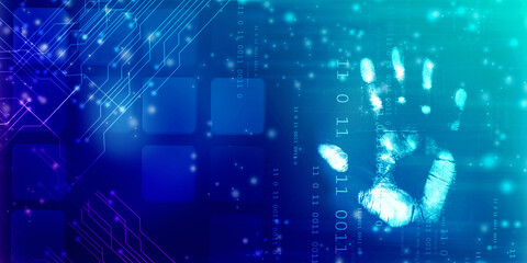 Fingerprint Scanning Technology Concept 2d Illustration
