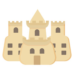 Isolated sand castle building icon Flat design Vector