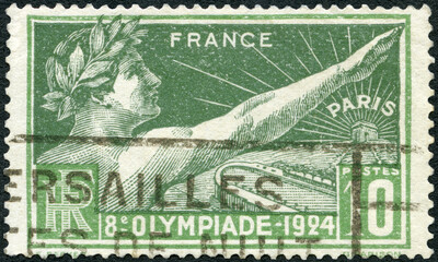 FRANCE - 1924: shows Allegory of Olympic Games at Paris 8th Olympic Games, Paris, 1924