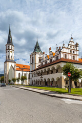 Fototapeta na wymiar Old Town Hall and St. James church in Levoca, UNESCO site, Slovakia