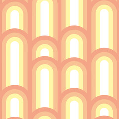 Striped circles and arches retro seamless pattern