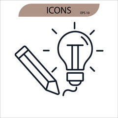 creativity icons  symbol vector elements for infographic web