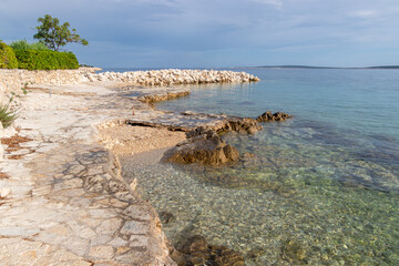 Strand von Mandre im Querformat, Insel Pag, Kroatien