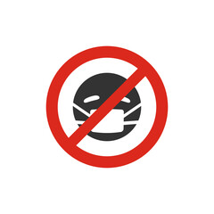 No face mask sign icon isolated on white background. Mask off symbol modern, simple, vector, icon for website design, mobile app, ui. Vector Illustration