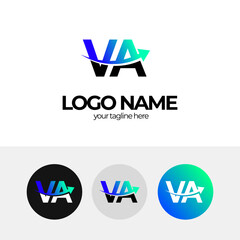 Letter V and A Logo, VA logo design for business, logo for company, scale Up, Increase business, arrow, business logo design