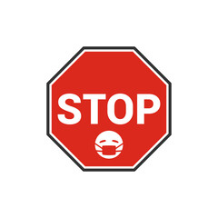 Stop sign icon isolated on white background. Mask off symbol modern, simple, vector, icon for website design, mobile app, ui. Vector Illustration