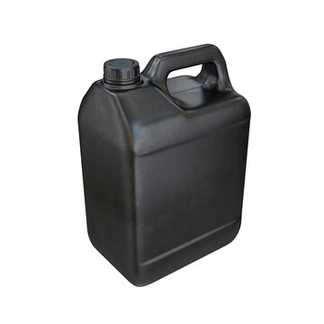 Black plastic canister on a white background, 3d render