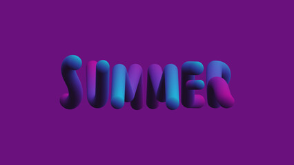 Summer word big letters with gradient
