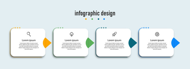 Infographic design for business concept. Can be used for info graphics, flow charts, presentations, web sites, banners, label template with icons. 4 options or steps.