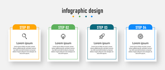 Business info graphics template. time line with 4 steps, options. can be used for work flow diagram, info chart, web design