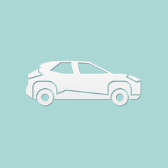 abstract background for car side view, paper cut, vector illustrations