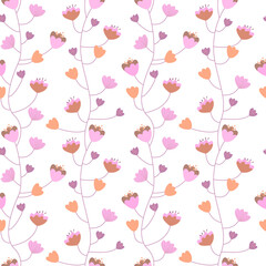 pattern and background with pink flowers	