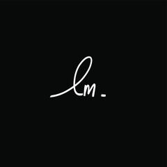 Initial Letter Lm Logo - Handwritten Signature Logo