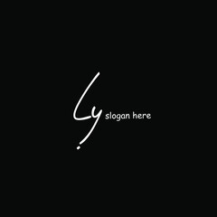 Initial Letter Ly Logo - Handwritten Signature Logo