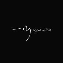 Initial Letter Ng Logo - Handwritten Signature Logo