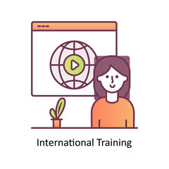 International Training vector Filled Outline Icon Design illustration. Training Symbol on White background EPS 10 File
