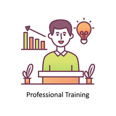 Professional Training vector Filled Outline Icon Design illustration. Training Symbol on White background EPS 10 File