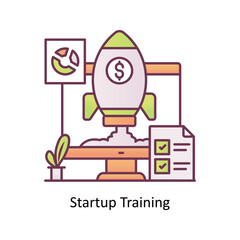 Startup Training vector Filled Outline Icon Design illustration. Training Symbol on White background EPS 10 File