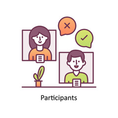 Participants vector Filled Outline Icon Design illustration. Training Symbol on White background EPS 10 File