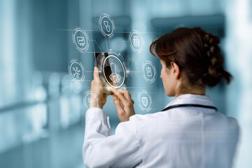 Doctor works with a medical application .