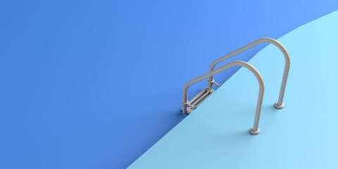 Pool ladder. Summer concept. Copy space. 3D illustration. © Rodrigo