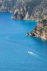 A ferry cruise crossing the Amalfi coast