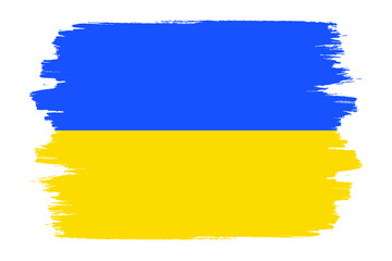 Flag of Ukraine. Vector illustration on white background. Beautiful brush strokes. Abstract concept. Elements for design.